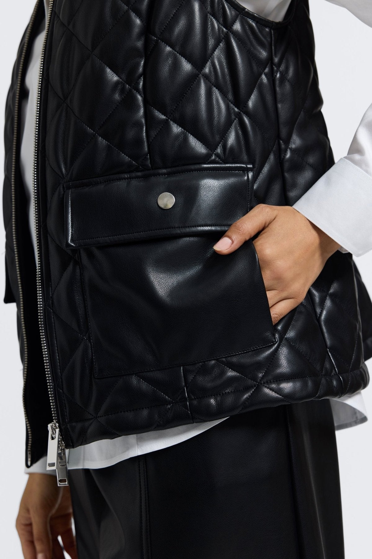 Billie Vegan Leather Quilted Vest