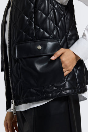 Billie Vegan Leather Quilted Vest