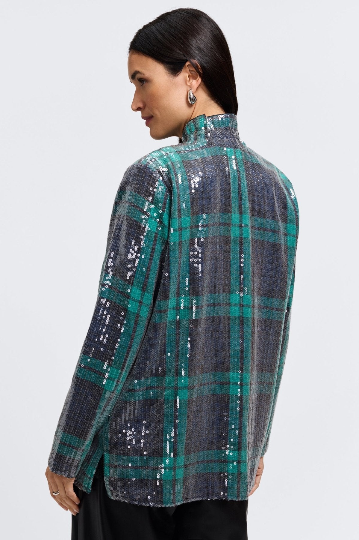 #color_sequined green plaid