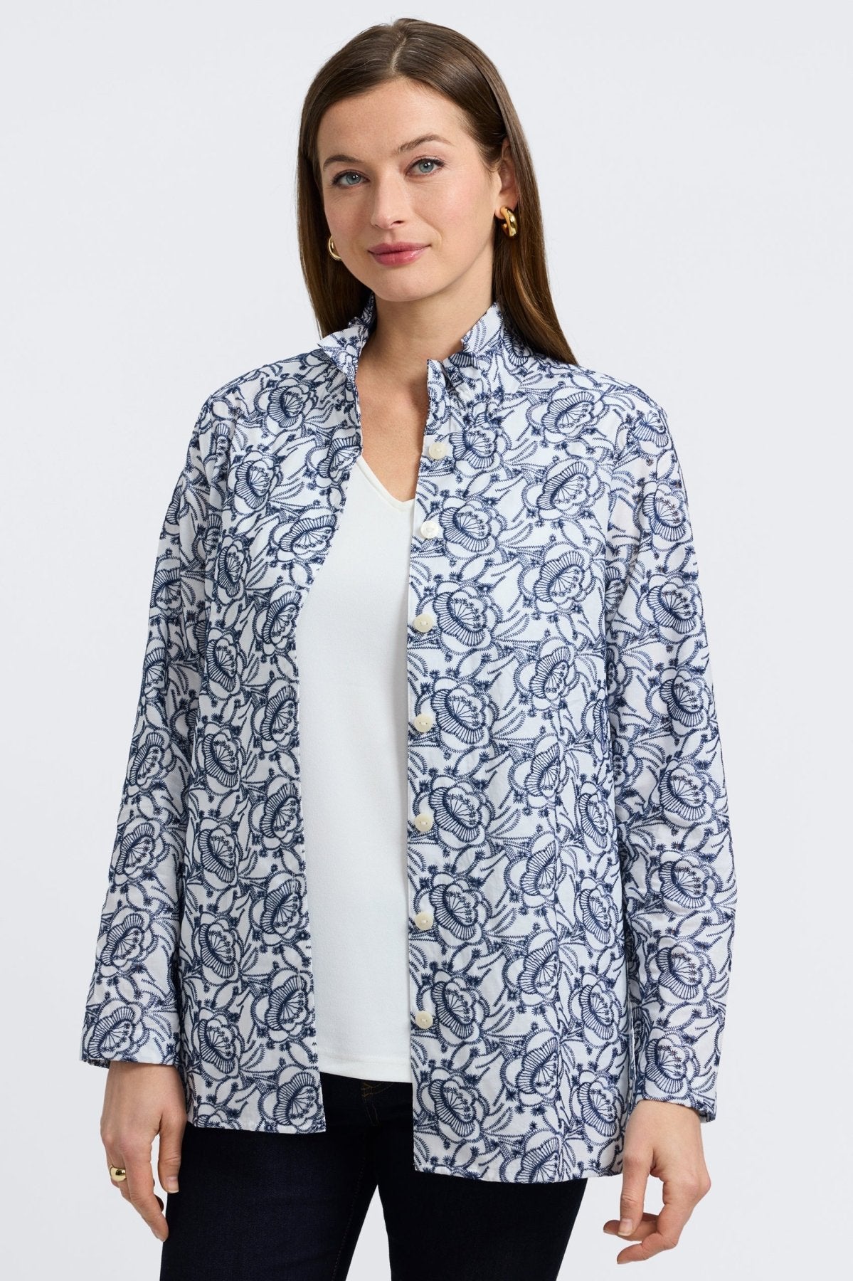 #color_white floral allover eyelet