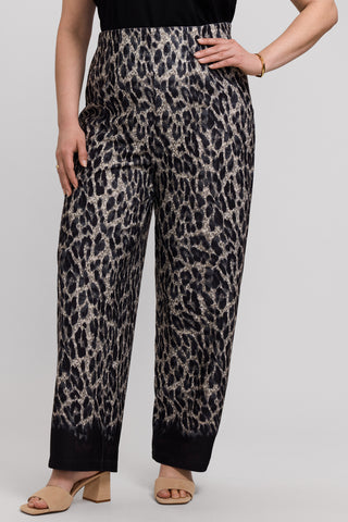 Arlette Plus Midnight Cheetah Knit Crepe Ankle Length Pants