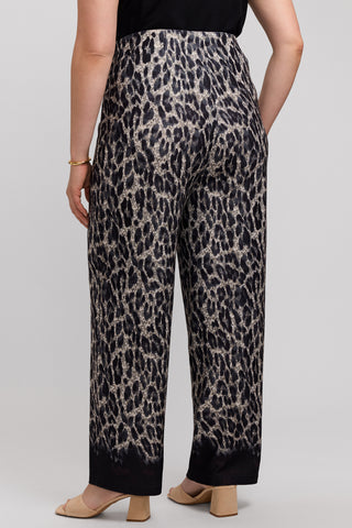 Arlette Plus Midnight Cheetah Knit Crepe Ankle Length Pants