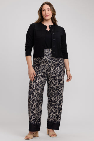 Arlette Plus Midnight Cheetah Knit Crepe Ankle Length Pants