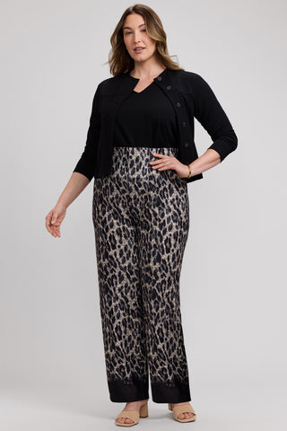 Arlette Plus Midnight Cheetah Knit Crepe Ankle Length Pants