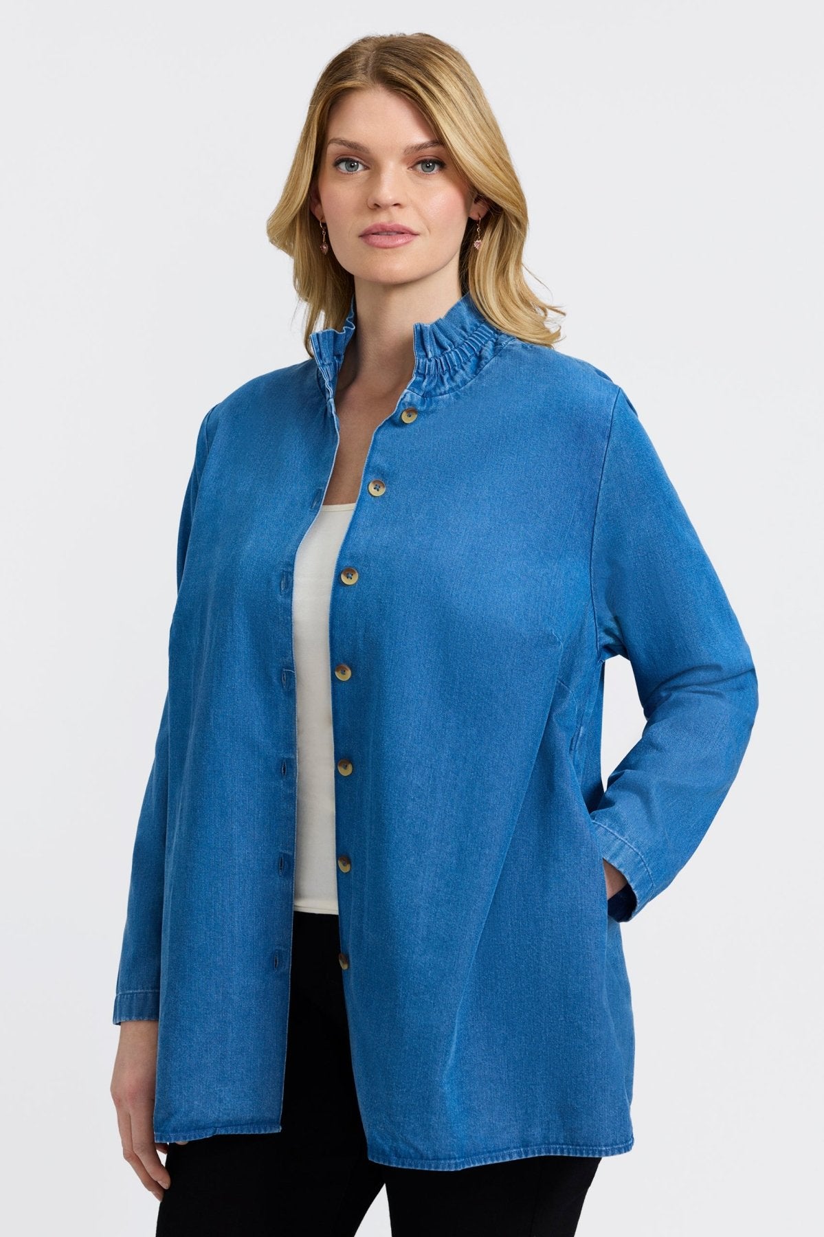 Carolina Plus Tencel® Denim Long Sleeve Shirt Jacket