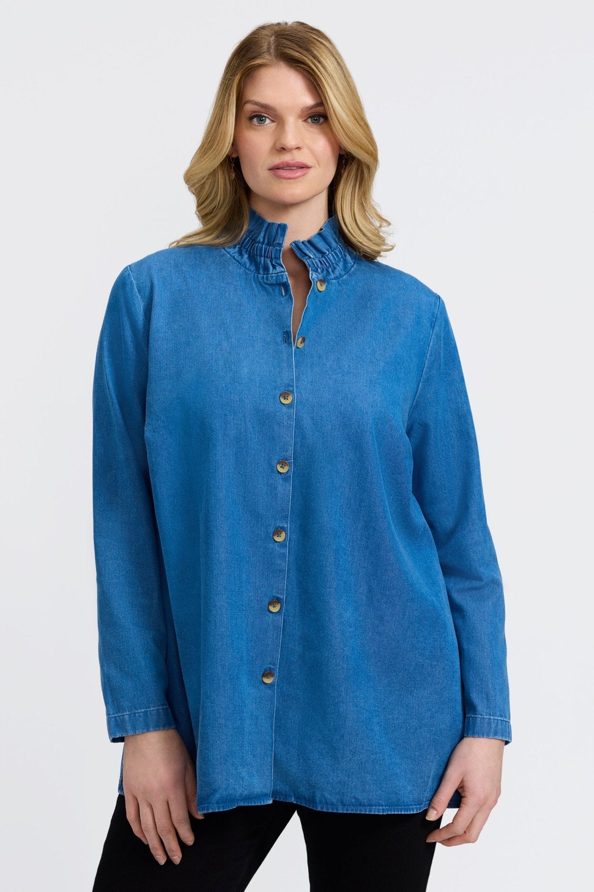 Carolina Plus Tencel® Denim Long Sleeve Shirt Jacket