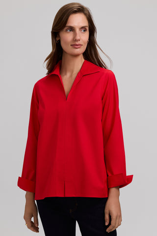 Agnes No Iron Stretch Long Sleeve Popover Shirt