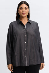 Veronica Plus Cotton Twill Long Sleeve Shirt