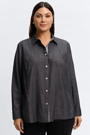 Veronica Plus Cotton Twill Long Sleeve Shirt