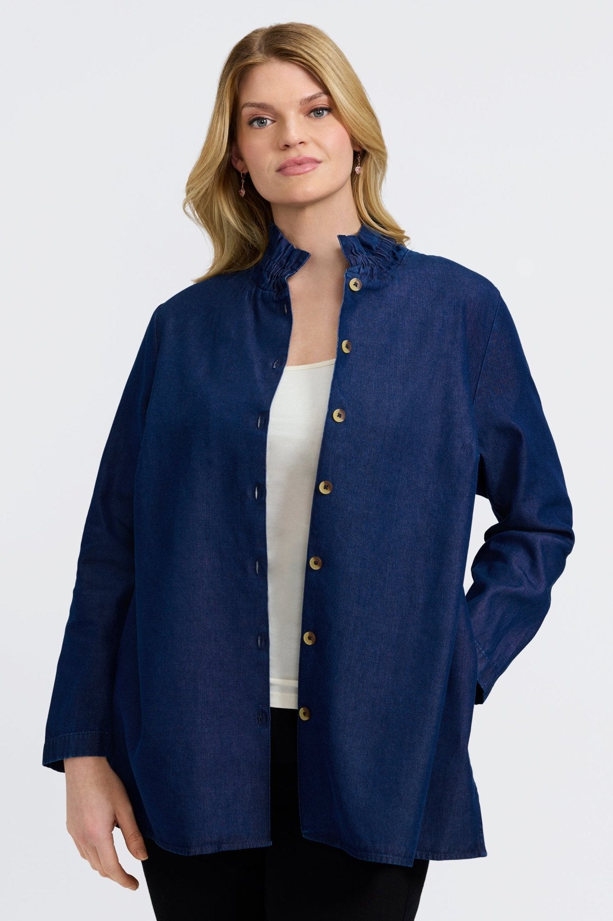 Carolina Plus Tencel® Denim Long Sleeve Shirt Jacket