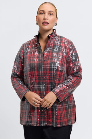 #color_sequined red plaid
