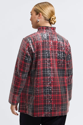 Carolina Plus Sequined Long Sleeve Shirt Jacket