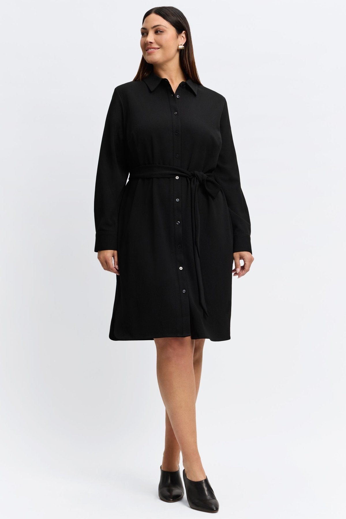 Rocca Plus Knit Crepe Long Sleeve Dress