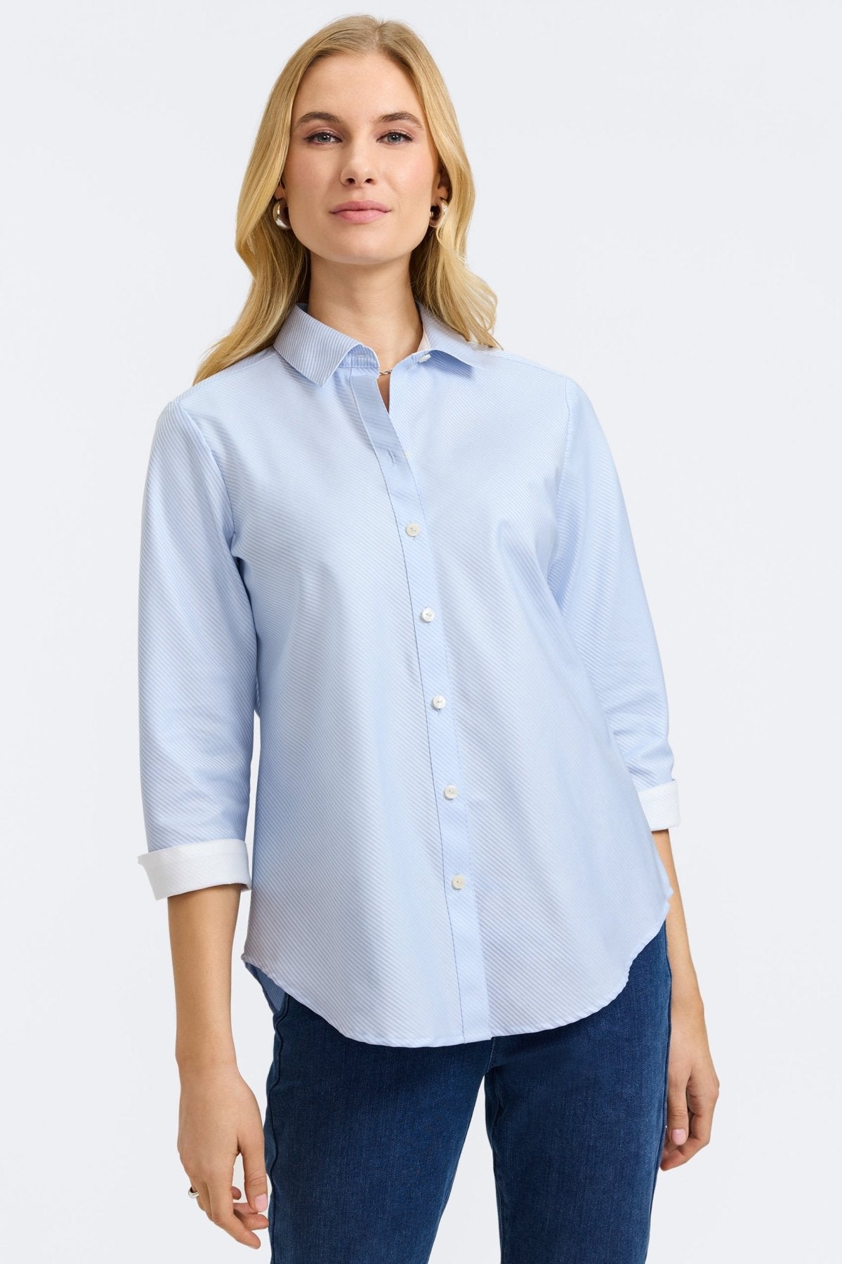 Margie Dobby Stripe 3/4 Sleeve Shirt