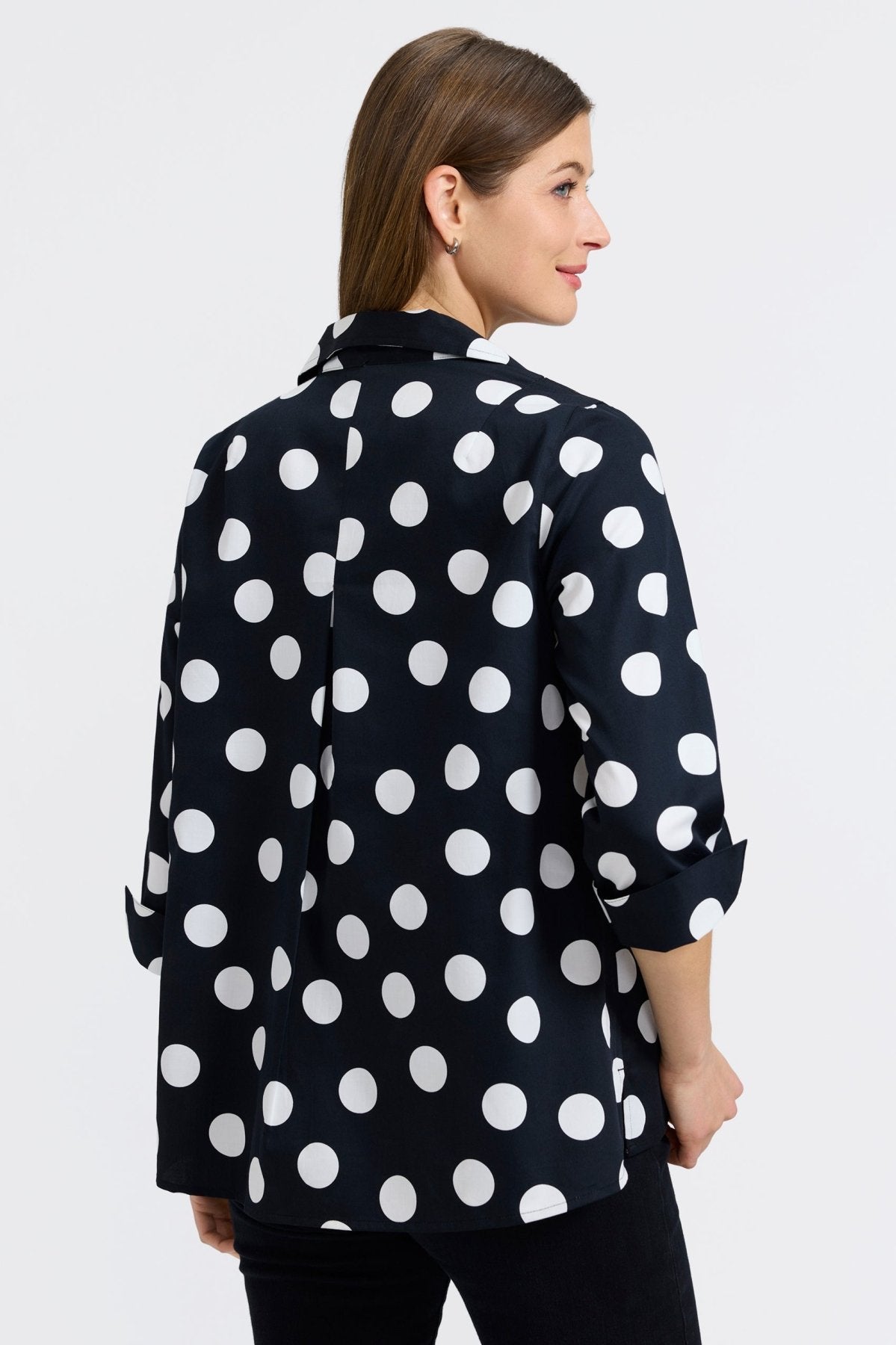 Agnes Polka Dot 3/4 Sleeve Popover Shirt