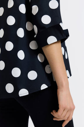 Agnes Polka Dot 3/4 Sleeve Popover Shirt