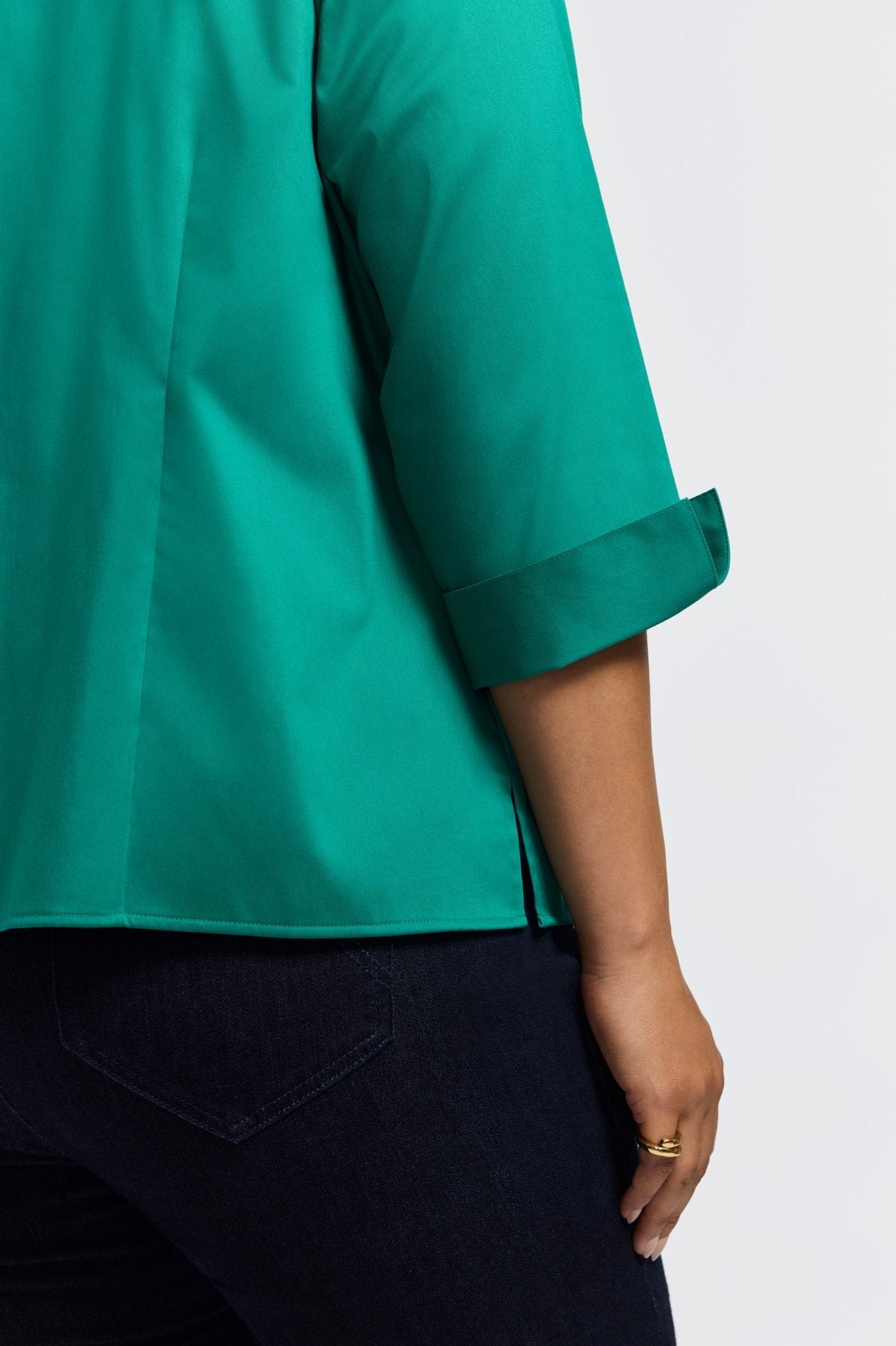 Edith Plus Stretch Matte Sateen 3/4 Sleeve Shirt Jacket