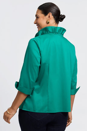Edith Plus Stretch Matte Sateen 3/4 Sleeve Shirt Jacket