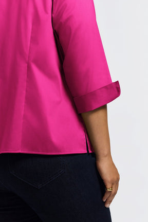 Edith Plus Stretch Matte Sateen 3/4 Sleeve Shirt Jacket