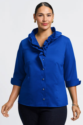 Edith Plus Stretch Matte Sateen 3/4 Sleeve Shirt Jacket
