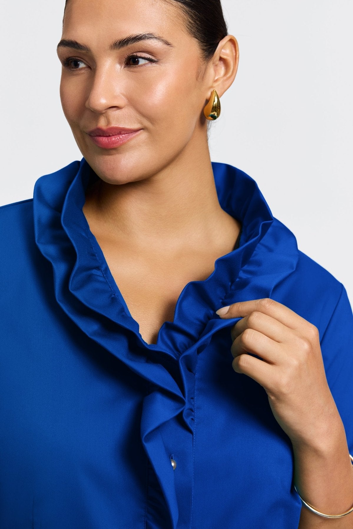 Edith Plus Stretch Matte Sateen 3/4 Sleeve Shirt Jacket