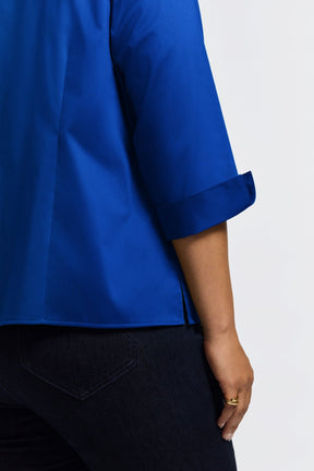 Edith Plus Stretch Matte Sateen 3/4 Sleeve Shirt Jacket
