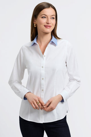Front of the Dianna No Iron Pinpoint Long Sleeve Shirt