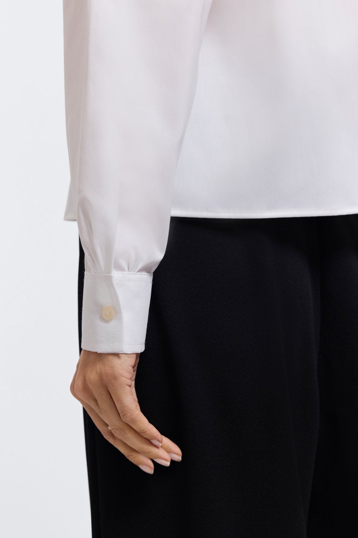 Marina Pearl & Rhinestone Appliqué Long Sleeve Short Shirt