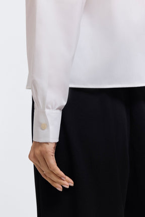 Marina Pearl & Rhinestone Appliqué Long Sleeve Short Shirt