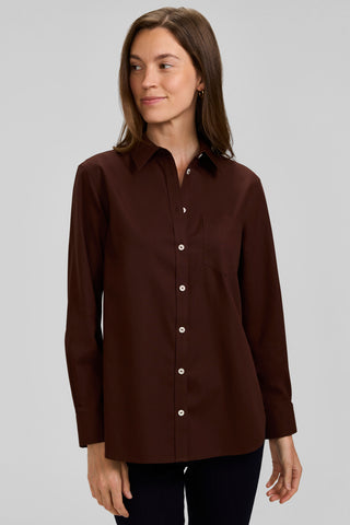 Boyfriend No Iron Pinpoint Long Sleeve Tunic