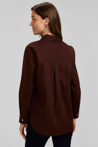 Boyfriend No Iron Pinpoint Long Sleeve Tunic