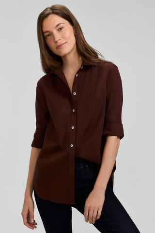 Boyfriend No Iron Pinpoint Long Sleeve Tunic