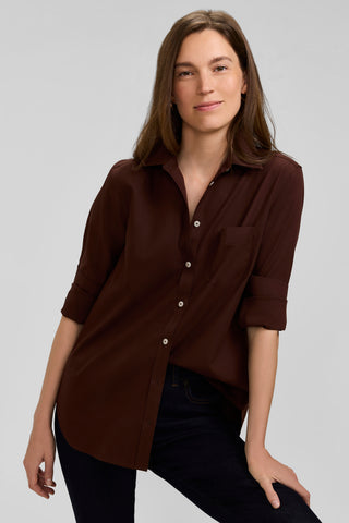 Boyfriend No Iron Pinpoint Long Sleeve Tunic