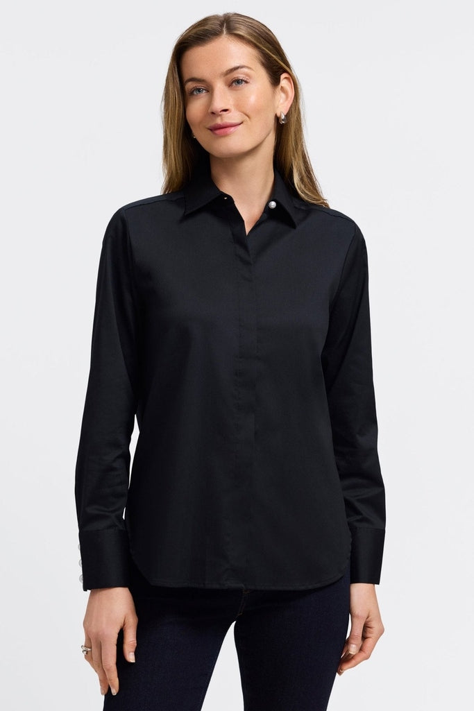 Pearl Stretch Matte Sateen Long Sleeve Shirt