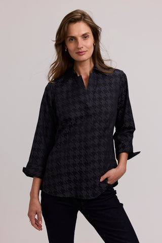 Taylor Houndstooth 3/4 Sleeve Shirt