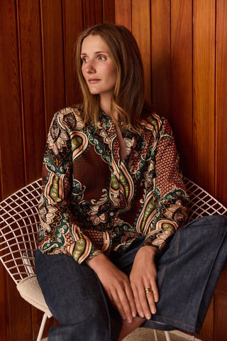 Meghan Autumn Paisley Long Sleeve Shirt