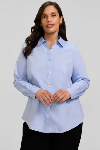 Dianna Plus No Iron Pinpoint Long Sleeve Shirt