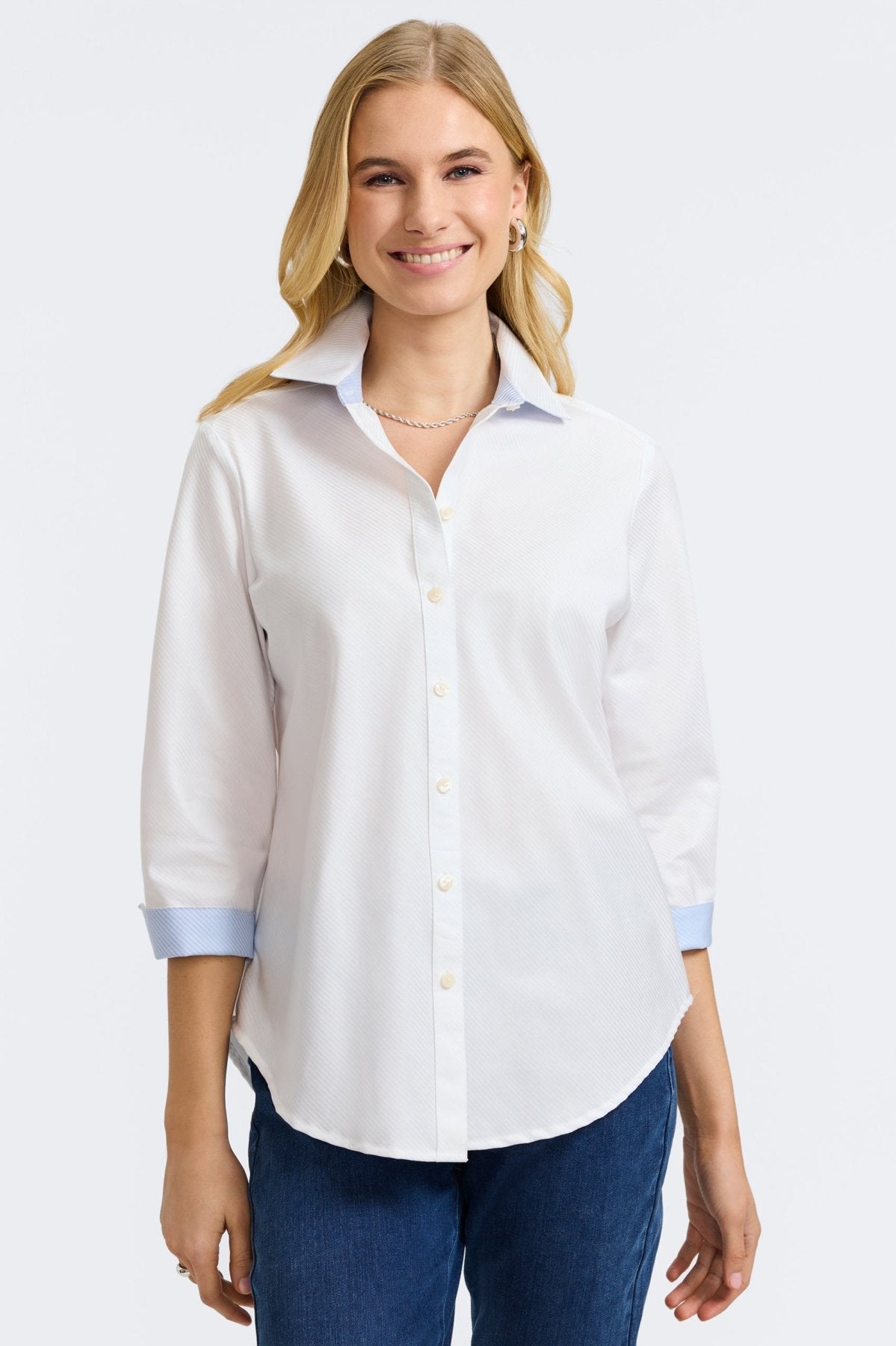Margie Dobby Stripe 3/4 Sleeve Shirt