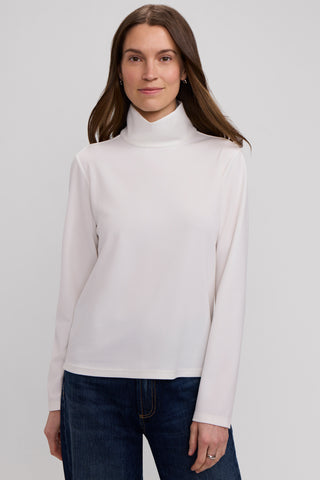 Liv Knit Crepe Long Sleeve Turtleneck Tee