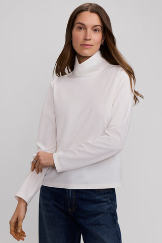 Liv Knit Crepe Long Sleeve Turtleneck Tee