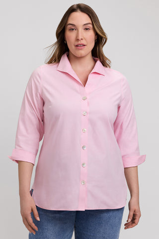 Pandora Plus No Iron Pinpoint 3/4 Sleeve Tunic