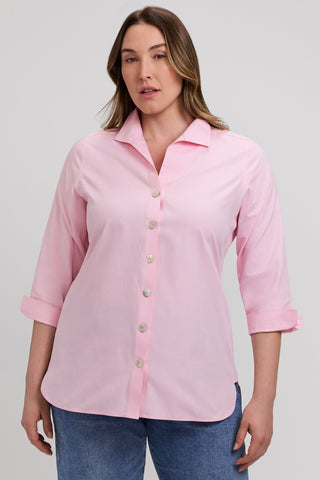 Pandora Plus No Iron Pinpoint 3/4 Sleeve Tunic