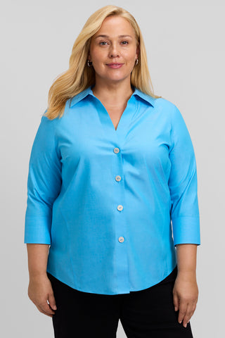 Paityn Plus No Iron Pinpoint 3/4 Sleeve Shirt