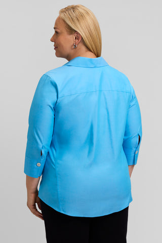 Paityn Plus No Iron Pinpoint 3/4 Sleeve Shirt