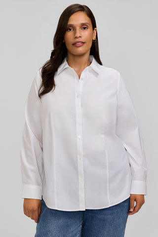 Dianna Plus No Iron Pinpoint Long Sleeve Shirt