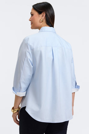 Margie Plus Dobby Stripe 3/4 Sleeve Shirt