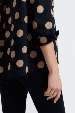 Agnes Polka Dot 3/4 Sleeve Popover Shirt