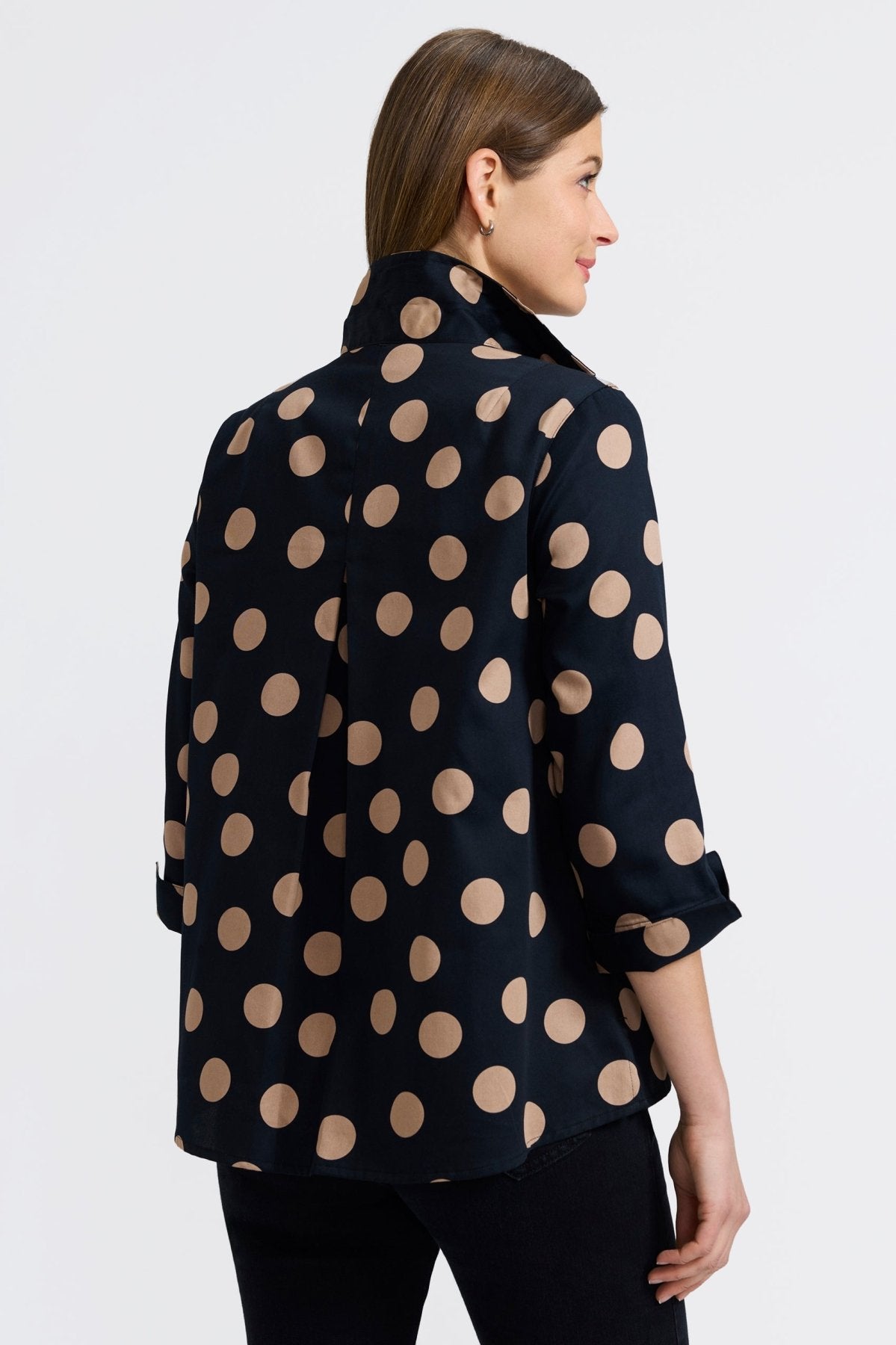 Agnes Polka Dot 3/4 Sleeve Popover Shirt