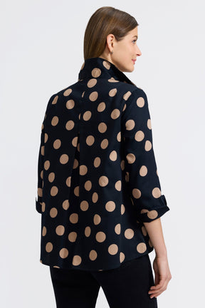 Agnes Polka Dot 3/4 Sleeve Popover Shirt