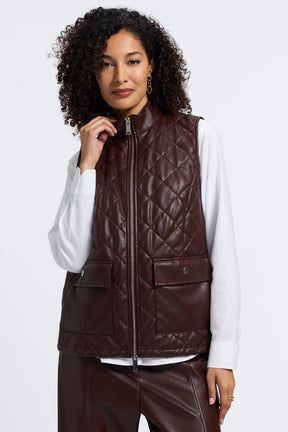 Billie Vegan Leather Quilted Vest